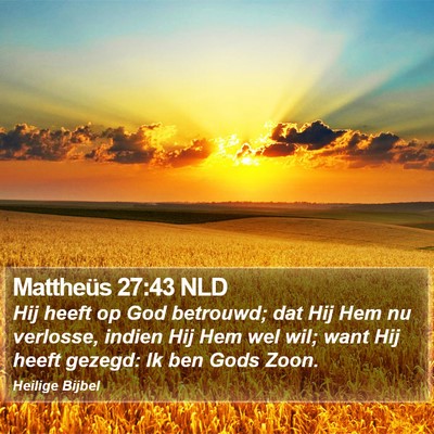 Mattheüs 27:43 NLD Bible Verse Image