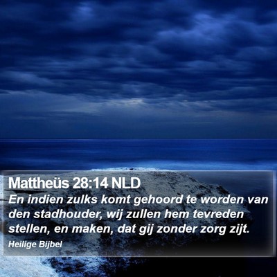 Mattheüs 28:14 NLD Bible Verse Image