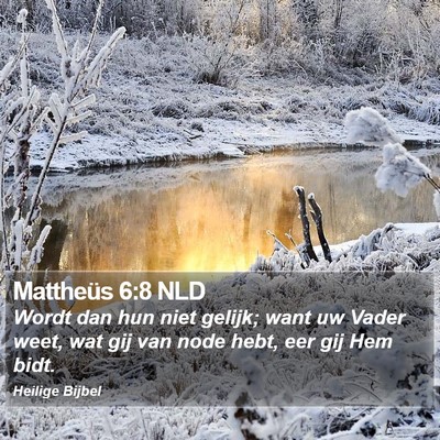 Mattheüs 6:8 NLD Bible Verse Image