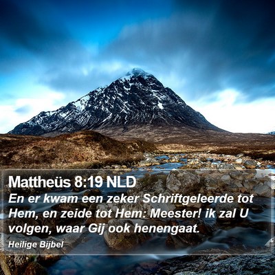 Mattheüs 8:19 NLD Bible Verse Image