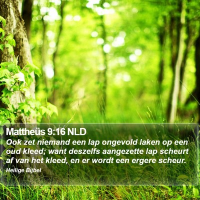 Mattheüs 9:16 NLD Bible Verse Image