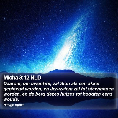 Micha 3:12 NLD Bible Verse Image