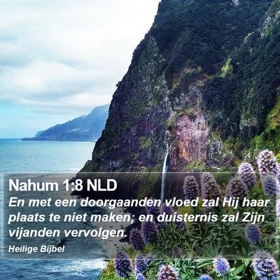 Nahum 1:8 NLD Bible Verse Image