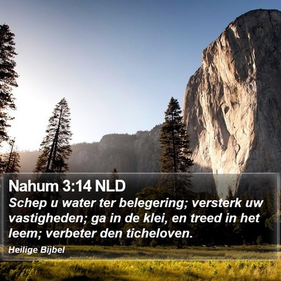 Nahum 3:14 NLD Bible Verse Image