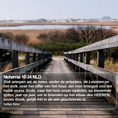 Nehemia 10:34 NLD Bible Verse Image