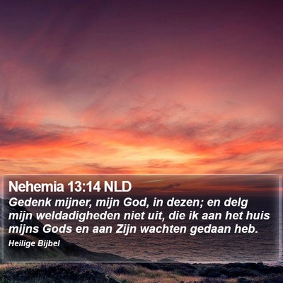 Nehemia 13:14 NLD Bible Verse Image