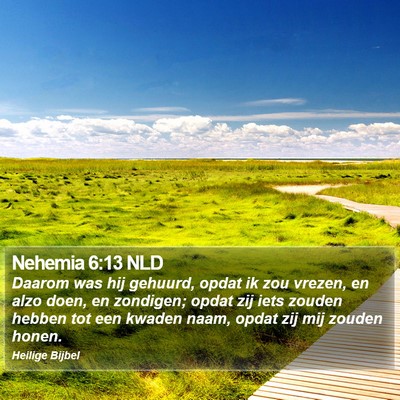 Nehemia 6:13 NLD Bible Verse Image