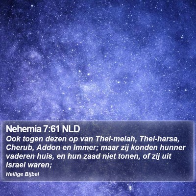 Nehemia 7:61 NLD Bible Verse Image