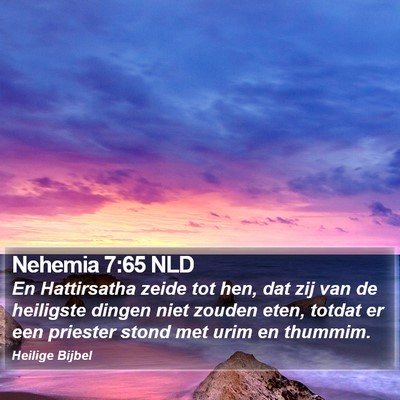 Nehemia 7:65 NLD Bible Verse Image
