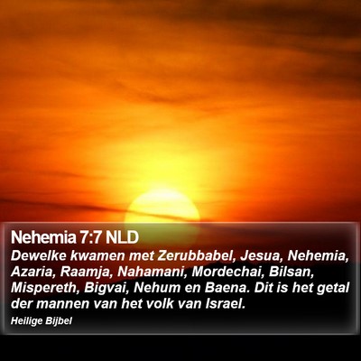 Nehemia 7:7 NLD Bible Verse Image