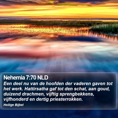 Nehemia 7:70 NLD Bible Verse Image