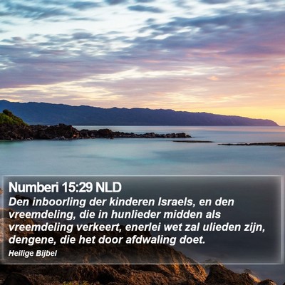 Numberi 15:29 NLD Bible Verse Image