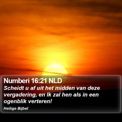 Numberi 16:21 NLD Bible Verse Image