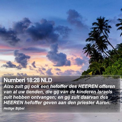 Numberi 18:28 NLD Bible Verse Image