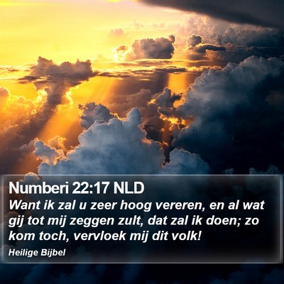 Numberi 22:17 NLD Bible Verse Image