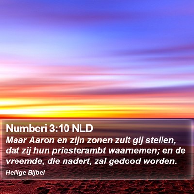 Numberi 3:10 NLD Bible Verse Image