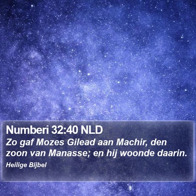 Numberi 32:40 NLD Bible Verse Image