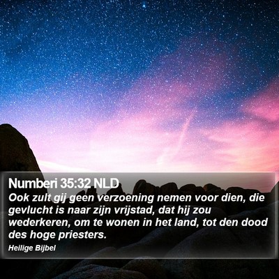 Numberi 35:32 NLD Bible Verse Image