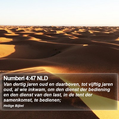 Numberi 4:47 NLD Bible Verse Image