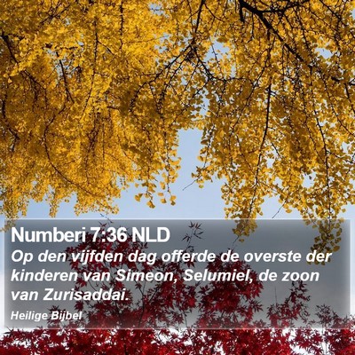 Numberi 7:36 NLD Bible Verse Image