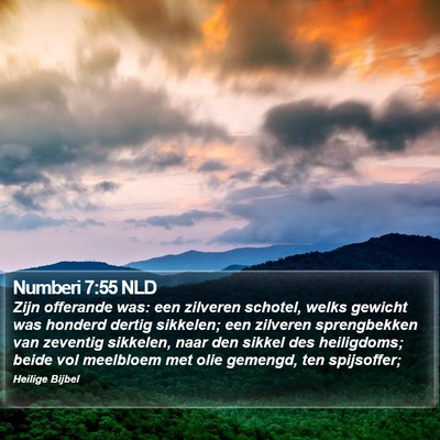 Numberi 7:55 NLD Bible Verse Image