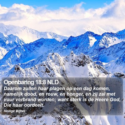 Openbaring 18:8 NLD Bible Verse Image