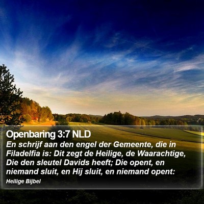 Openbaring 3:7 NLD Bible Verse Image