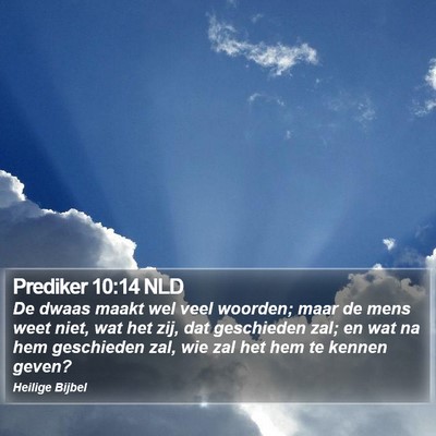 Prediker 10:14 NLD Bible Verse Image