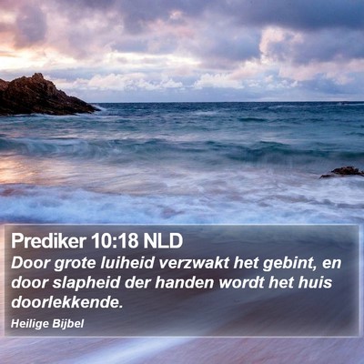 Prediker 10:18 NLD Bible Verse Image