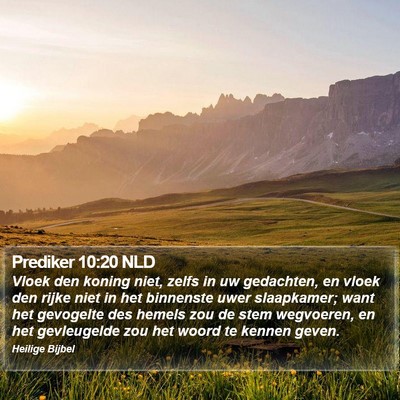 Prediker 10:20 NLD Bible Verse Image
