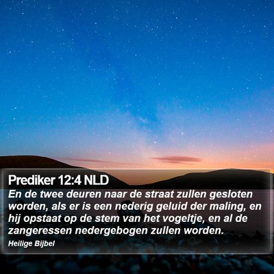 Prediker 12:4 NLD Bible Verse Image
