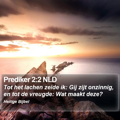 Prediker 2:2 NLD Bible Verse Image