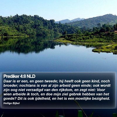 Prediker 4:8 NLD Bible Verse Image