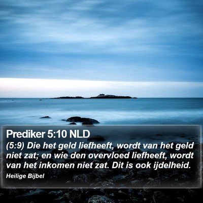 Prediker 5:10 NLD Bible Verse Image