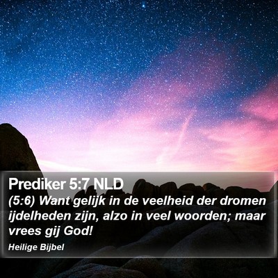 Prediker 5:7 NLD Bible Verse Image