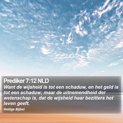 Prediker 7:12 NLD Bible Verse Image