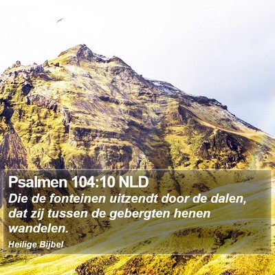 Psalmen 104:10 NLD Bible Verse Image