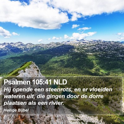 Psalmen 105:41 NLD Bible Verse Image
