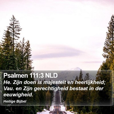 Psalmen 111:3 NLD Bible Verse Image