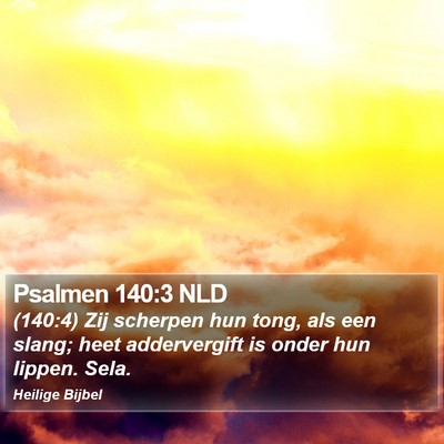 Psalmen 140:3 NLD Bible Verse Image
