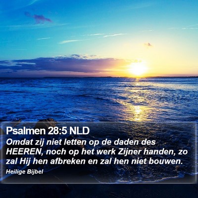 Psalmen 28:5 NLD Bible Verse Image