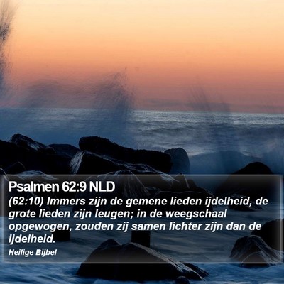 Psalmen 62:9 NLD Bible Verse Image