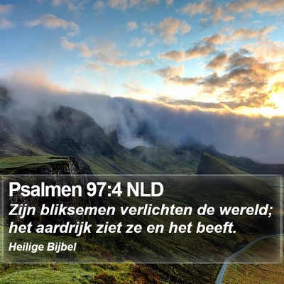 Psalmen 97:4 NLD Bible Verse Image