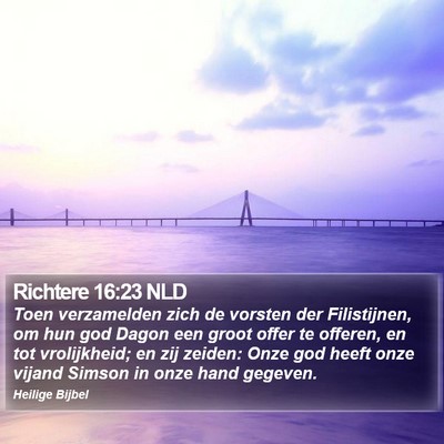 Richtere 16:23 NLD Bible Verse Image