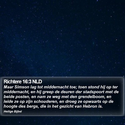 Richtere 16:3 NLD Bible Verse Image