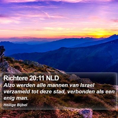 Richtere 20:11 NLD Bible Verse Image