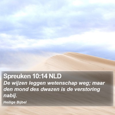 Spreuken 10:14 NLD Bible Verse Image