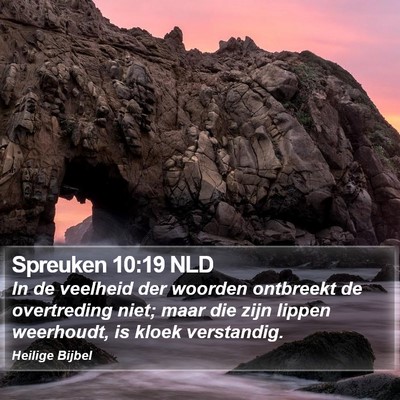 Spreuken 10:19 NLD Bible Verse Image