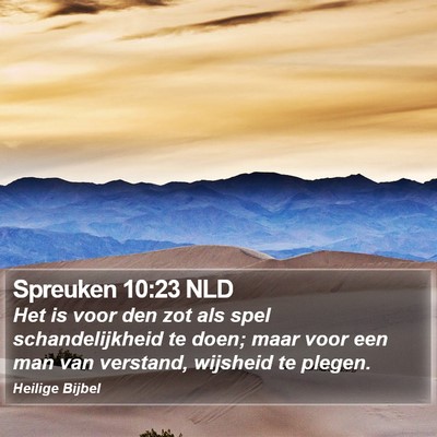 Spreuken 10:23 NLD Bible Verse Image