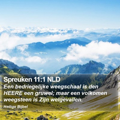 Spreuken 11:1 NLD Bible Verse Image